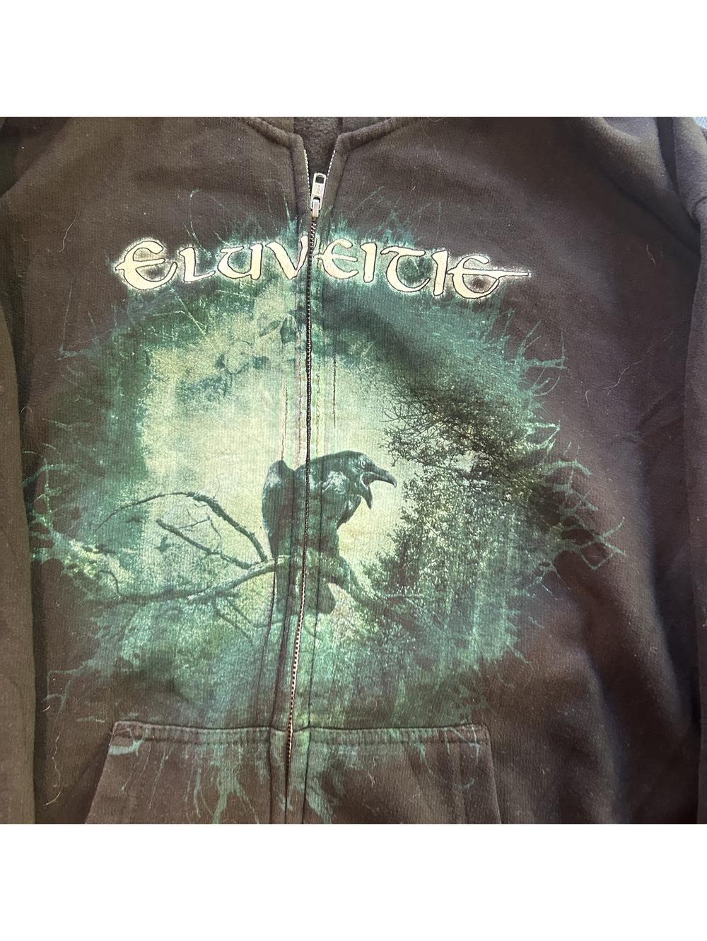 Vintage y2k jesus Eluveitie black zip-up hoodie
